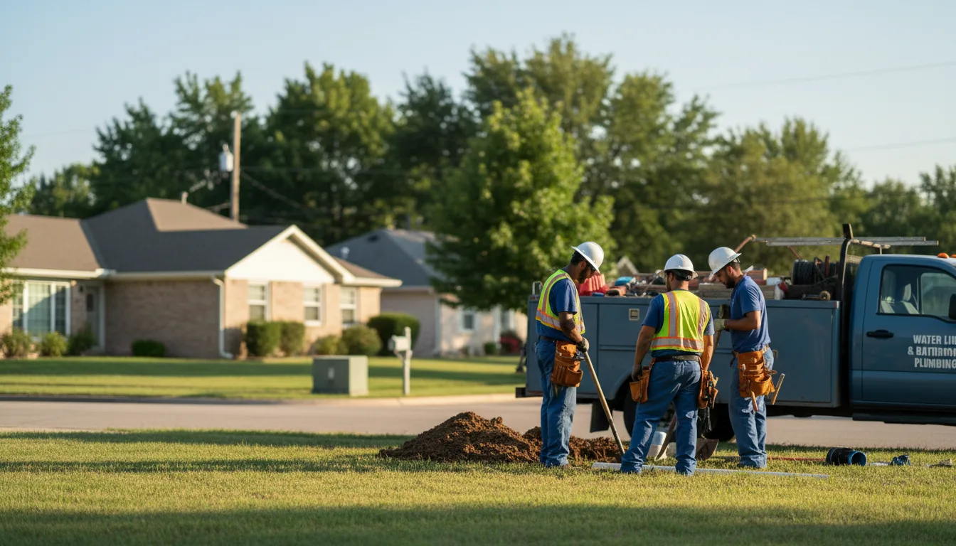 Residential water line and bathroom plumbing service in Louisville, AL
